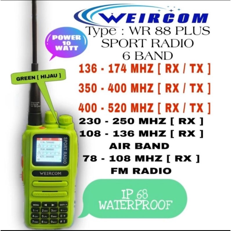 HT WEIRCOM WR88 PLUS SPORT RADIO WR 88 LIMITED EDITION HIJAU STABILO