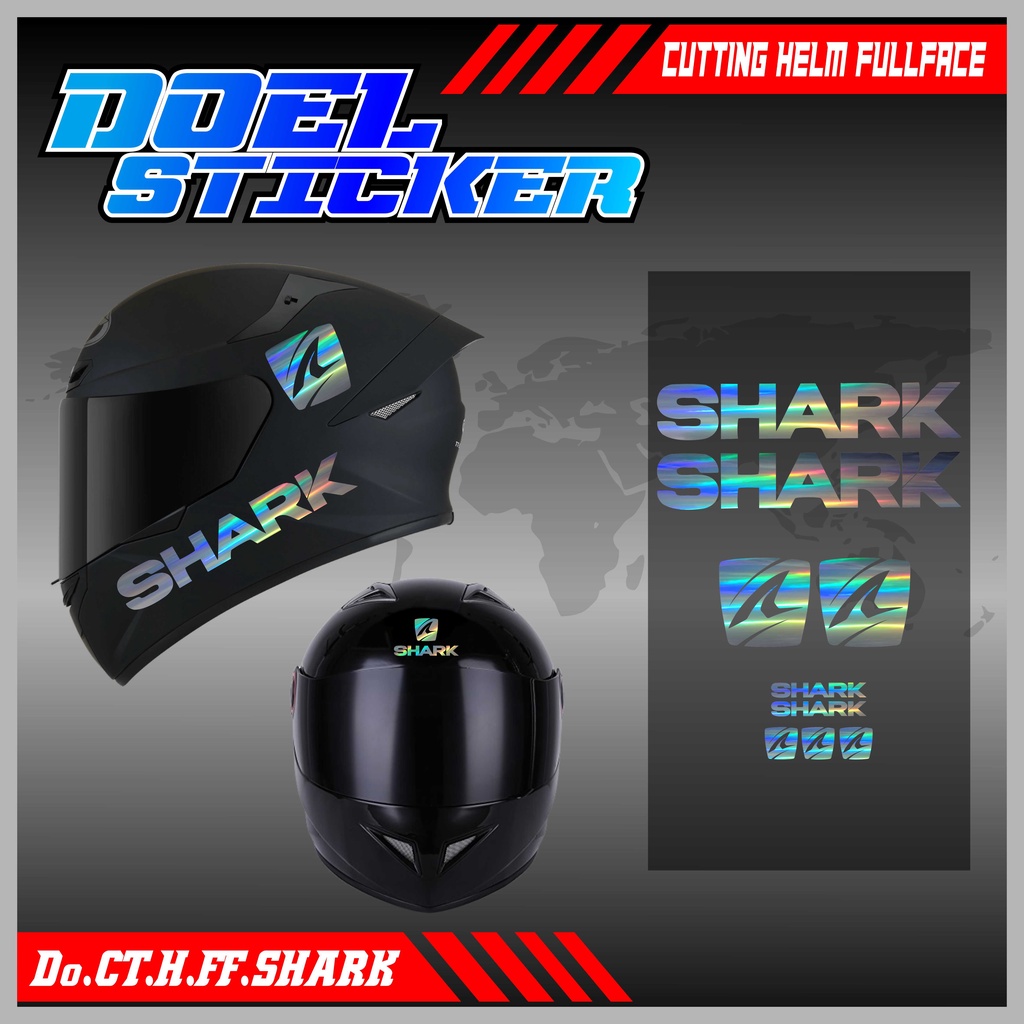 Sticker Cutting Helm Full Face Hologram SHARK Doel