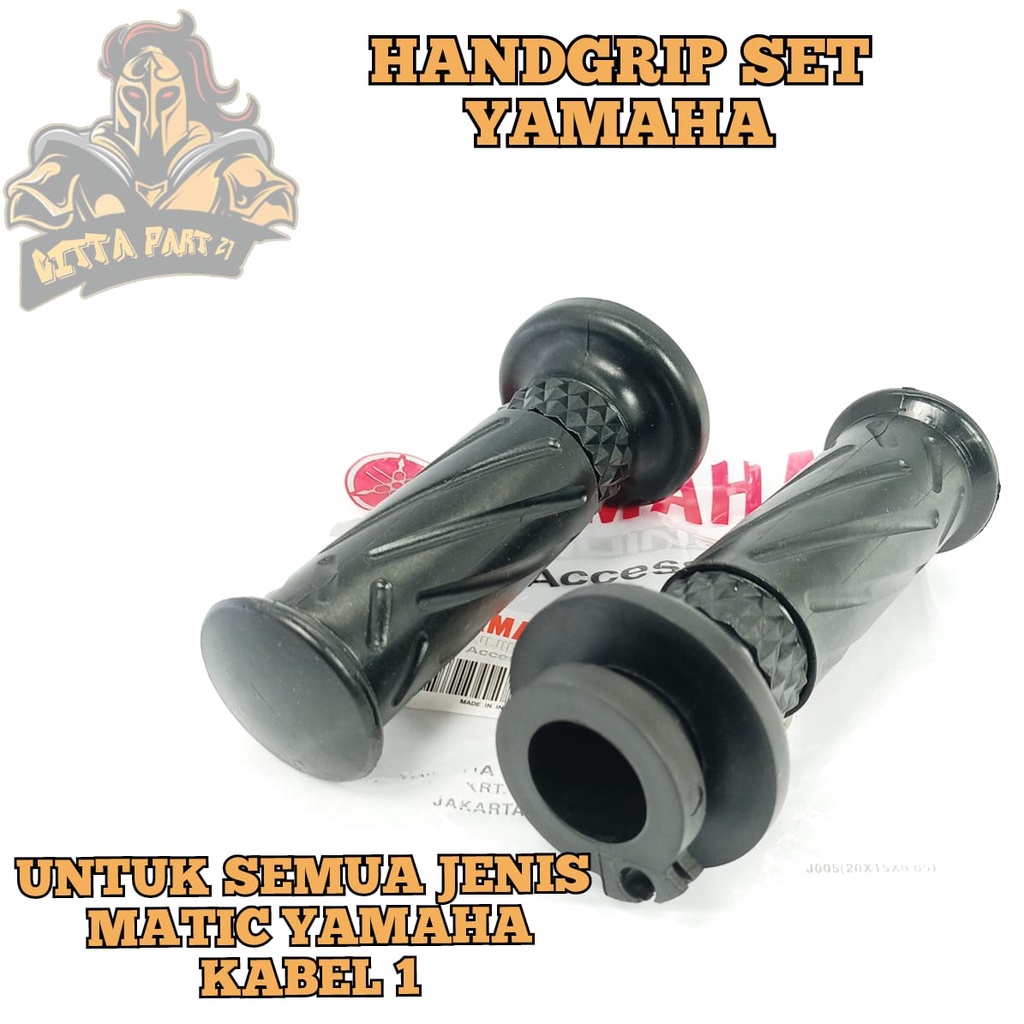 HANDGRIP HAND GRIP SET KIRI KANAN YAMAHA KABEL 1 KUALITAS ASLI ORIGINAL YAMAHA YGP PRESISI TIDAK LICIN TIDAK MUDAH PECAH DAN DIJAMIN AWET MIO KARBU MIO SPORTY MIO SMILE FINO KARBU MIO SOUL KARBU