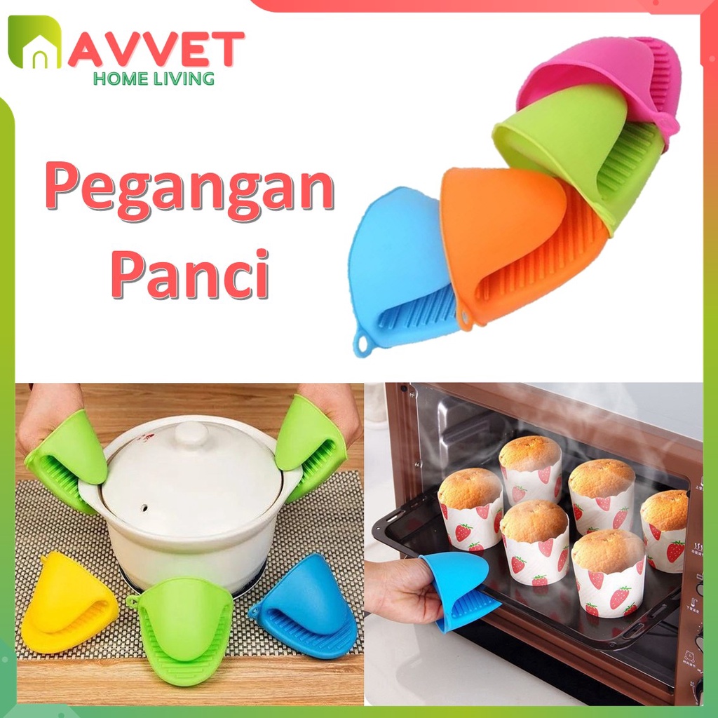 AVVET Penjepit Silikon Anti Panas Sarung Tangan Pegangan Panci Karet Tahan Panas