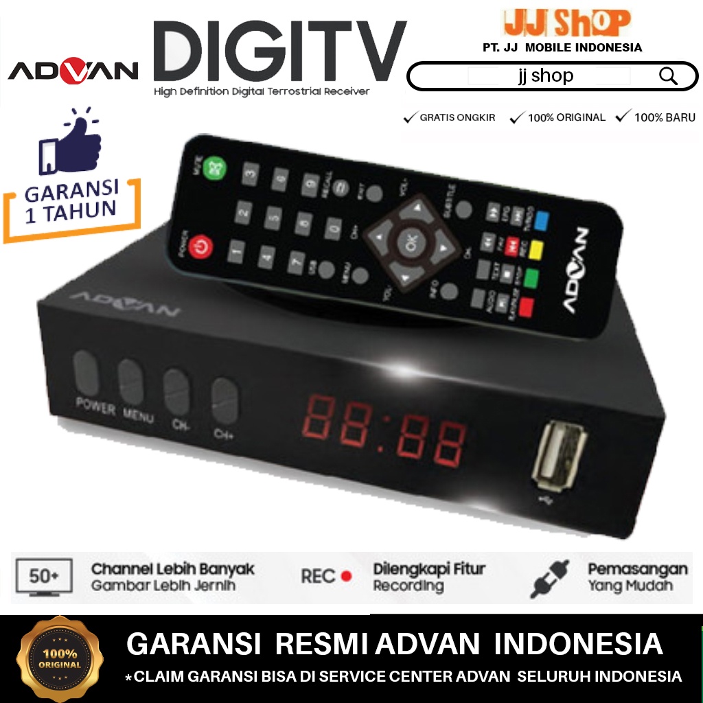 ADVAN DIGITV STB SET TOP BOX DIGITAL DV3T2 GARANSI RESMI