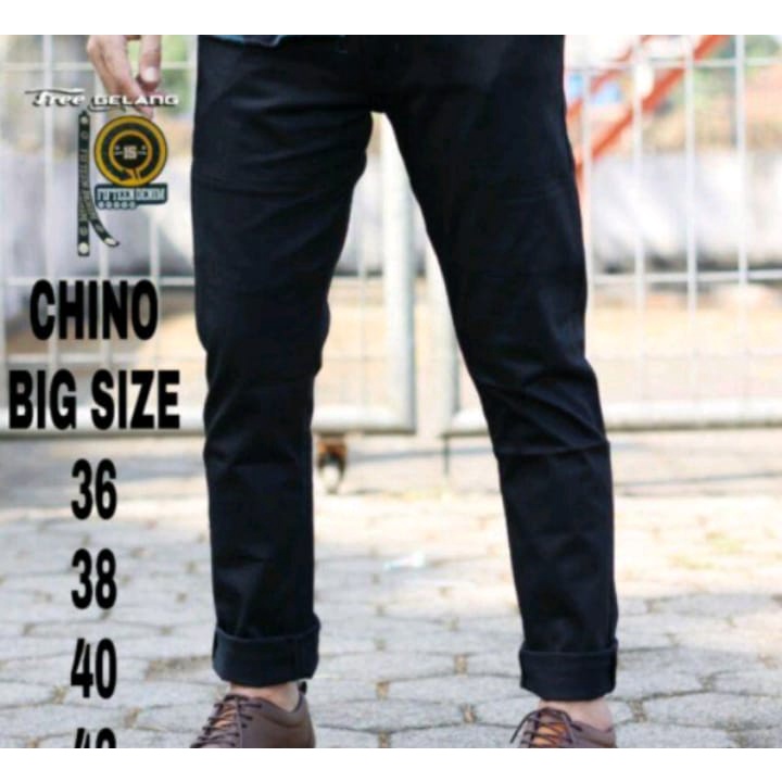 CELANA PANJANG PRIA Chino Big Size SUPER JUMBO Bahan Chinos Melar Paha Longgar