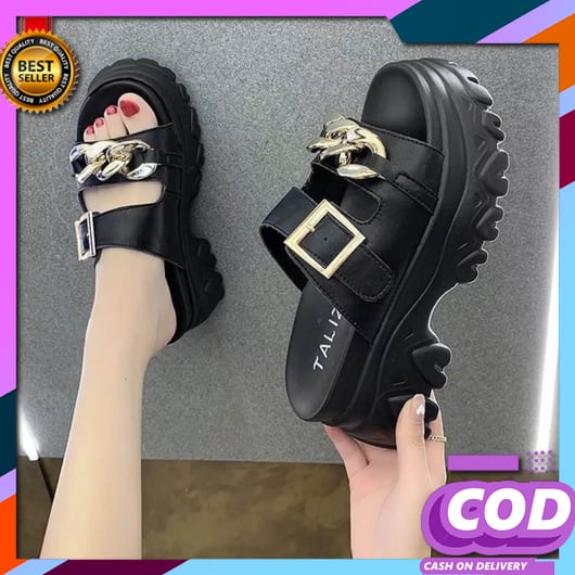 Wedges Dewasa Sendal Korean Styl Murah Sandal Kondangan Selop Wanita Sepatu Sendal Hak Tinggi Kantor