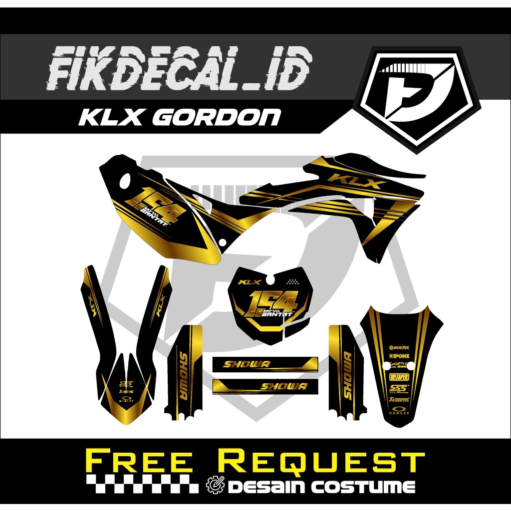 DECAL KLX GORDON GOLD DESAIN BARU CUSTOM BEBAS DESIGN