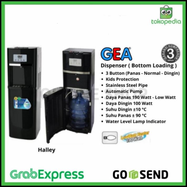 Water Dispenser Gea Halley Galon Bawah Kompresor Low Watt 190Watt