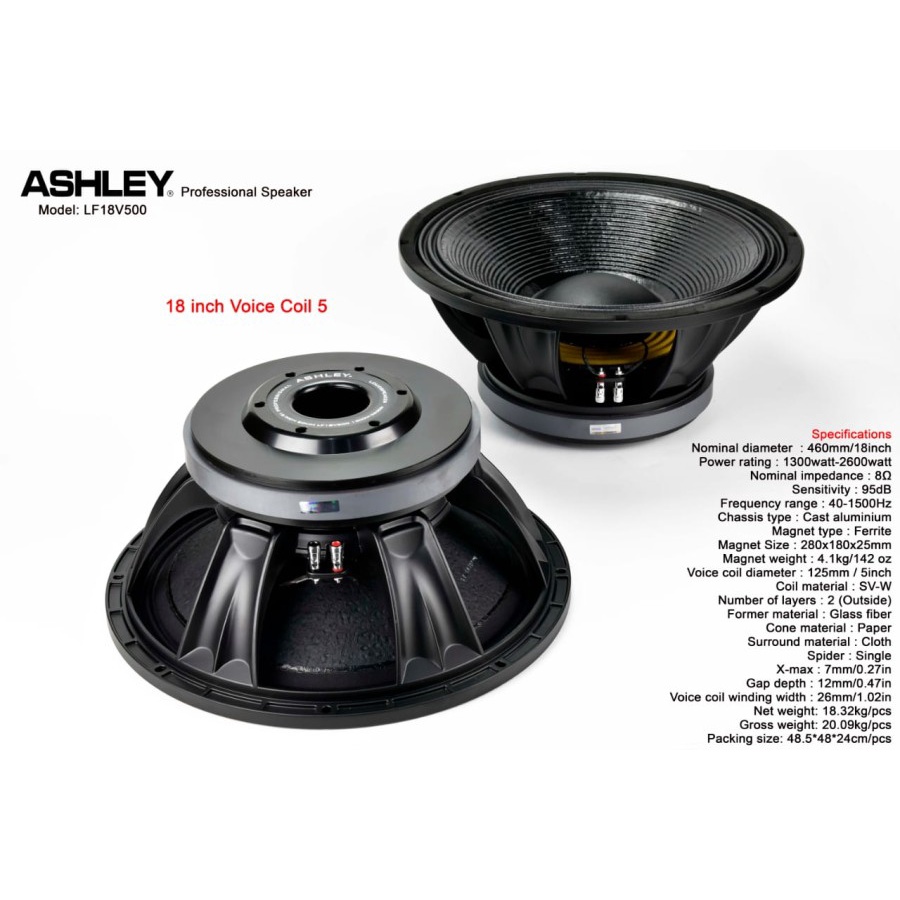 Speaker Component Ashley LF 18V500 / LF18V500 / LF 18 V500