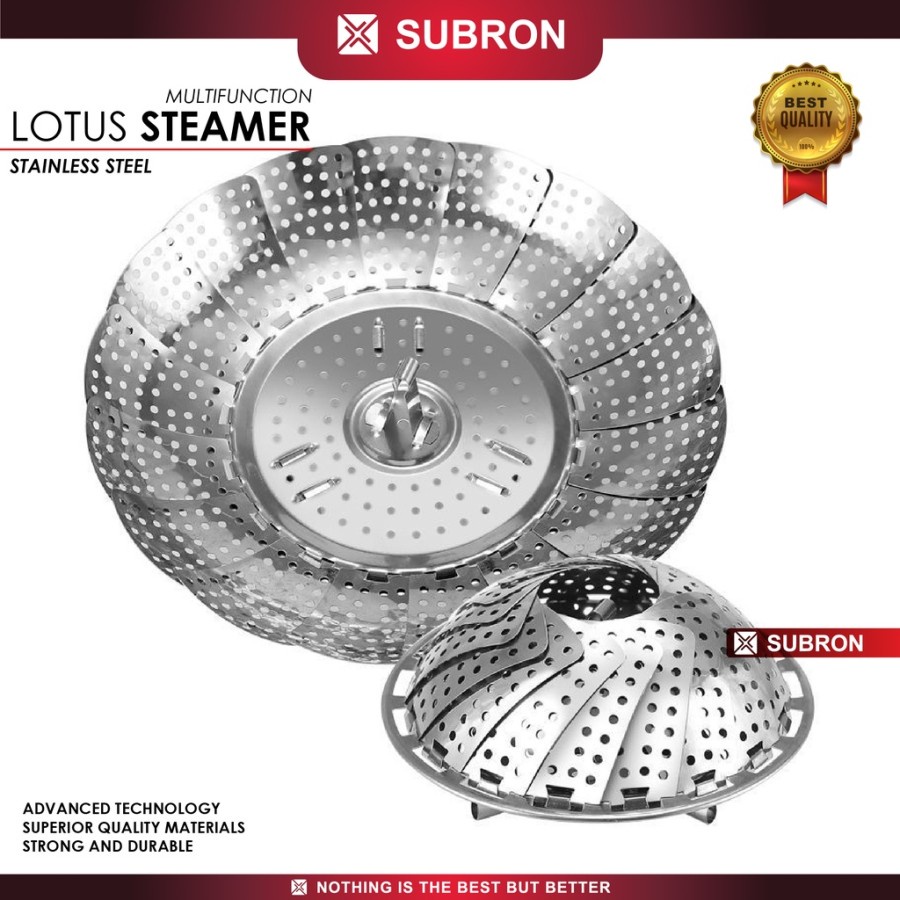 Alat Kukus Steamer Lipat Teratai Lotus Stainless Steel Baki Uap - SUBRON