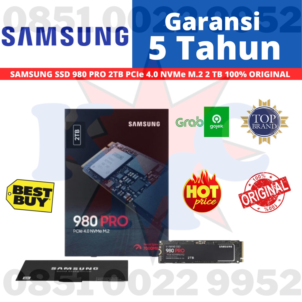SAMSUNG SSD 980 PRO 2TB 2 TB PCIE 4.0 NVME M.2 100% ORIGINAL