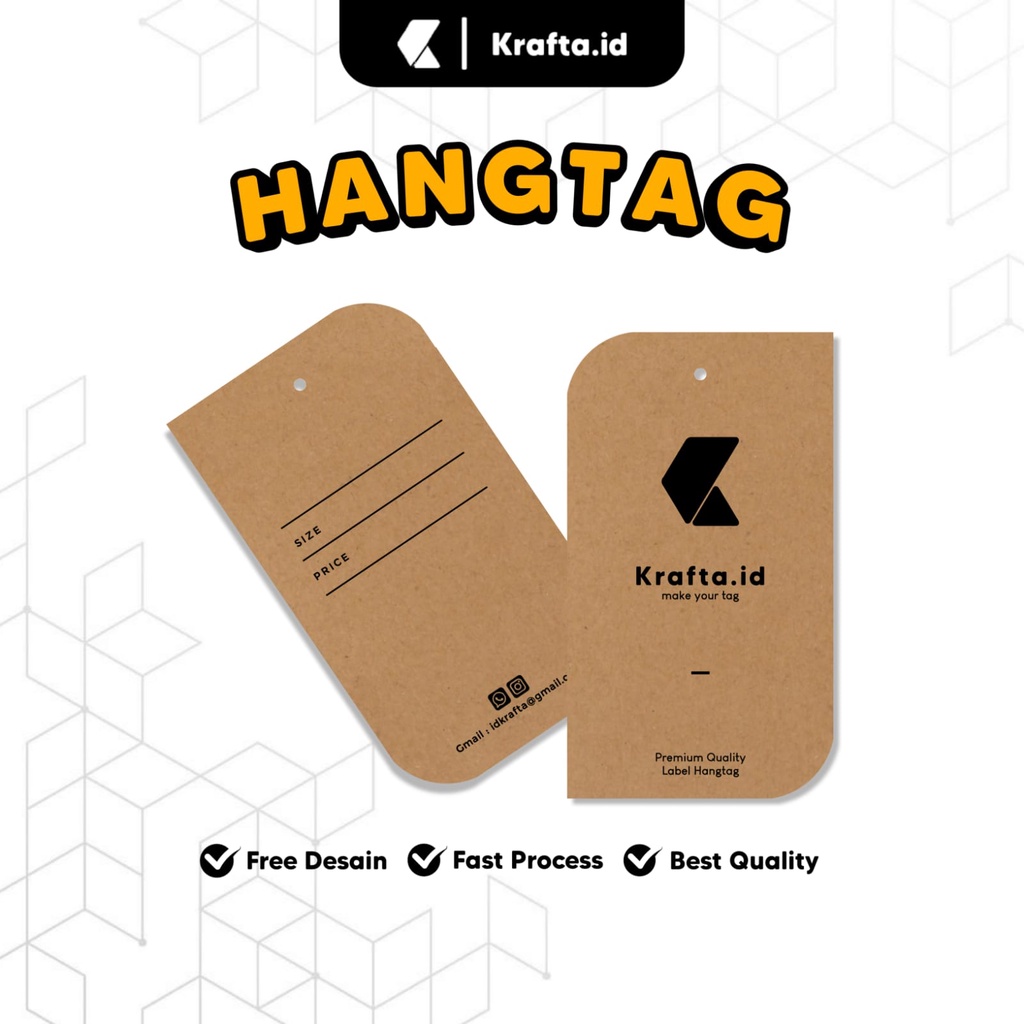 

Hang Tag Label Custom Premium Rustic - Kertas Kraft 280 gsm