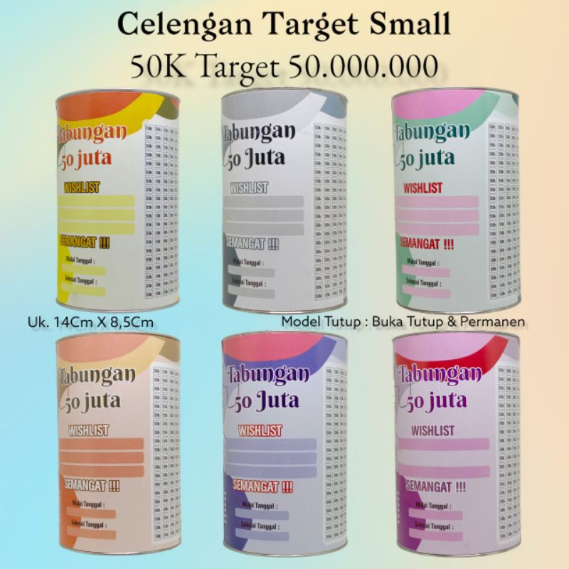 Celengan Target 50k Target 50jt Tabungan Target Buka Tutup Celengan Viral Celengan Atm Tabungan Masa