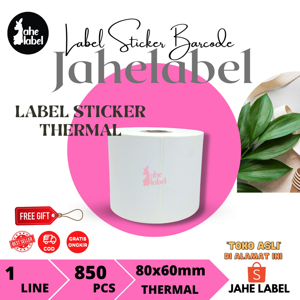 

LABEL STIKER BARCODE THERMAL 80X60 MM