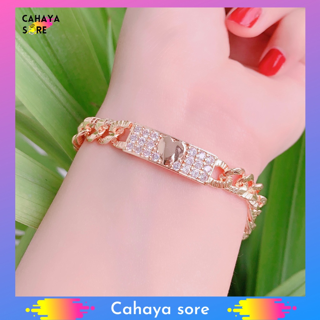 Gelang Xuping Gold Gelang Tangan Dewasa Rantai Permata HC Love G87