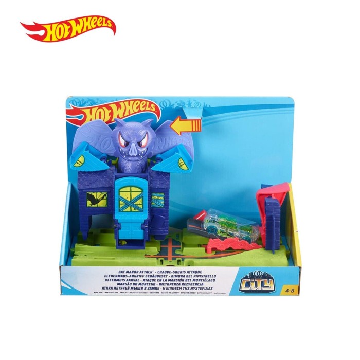 Hot Wheels City Bat Manor Attack Vehicle Playset - Mainan Mobil Balap #Original
