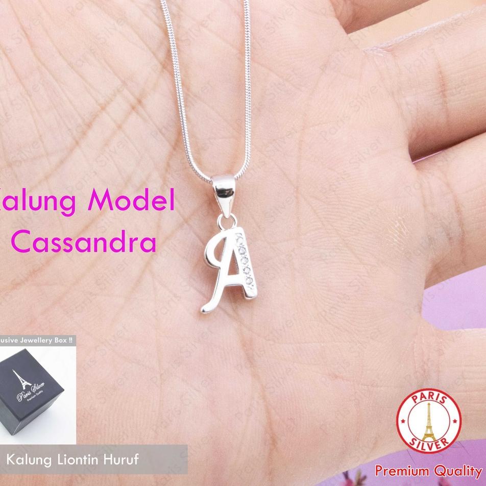 Lebih Murah Kalung Huruf Nama Perak 925 Asli Alfabet Liontin Inisial Alphabet Silver Lapis Emas Puti
