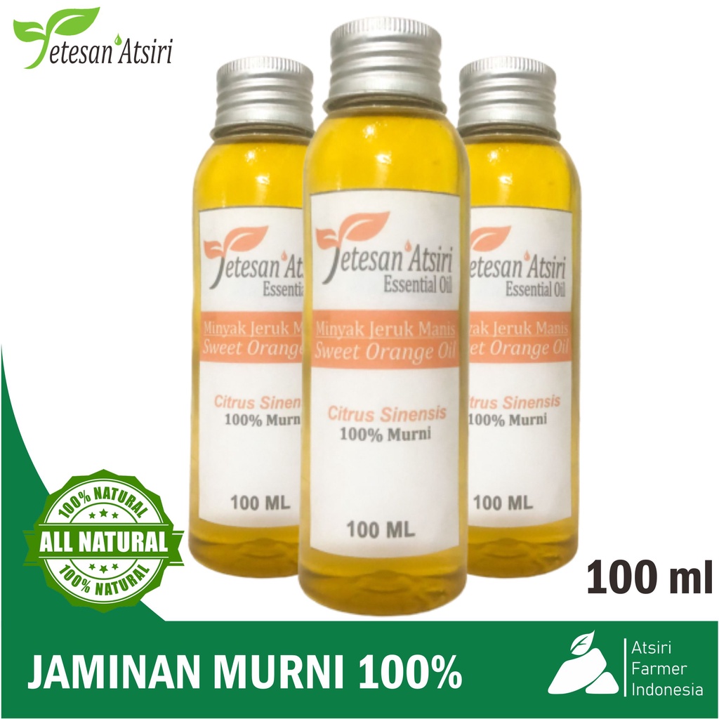 100ml minyak atsiri jeruk manis murni 100% biang 100ml sweet orange pure essential oil 100 ml minyak atsiri jeruk manis murni 100% biang 100 ml sweet orange pure essential oil 100% aromatherapy aromaterapi diffuser humidifier oil esential esensial oil