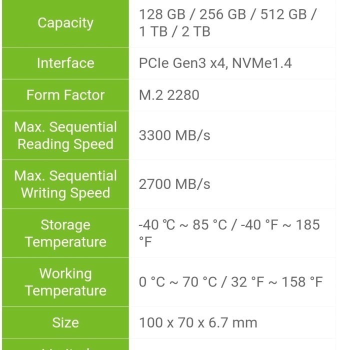 Acer FA100 SSD M.2 NVME 1TB