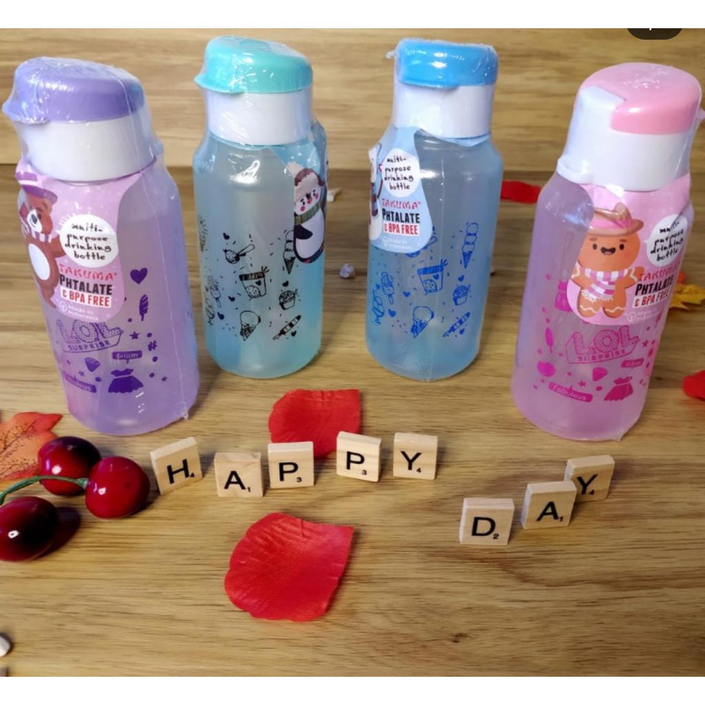 Rizkyonline88 Botol minum gambar 350ML Fliptop T005