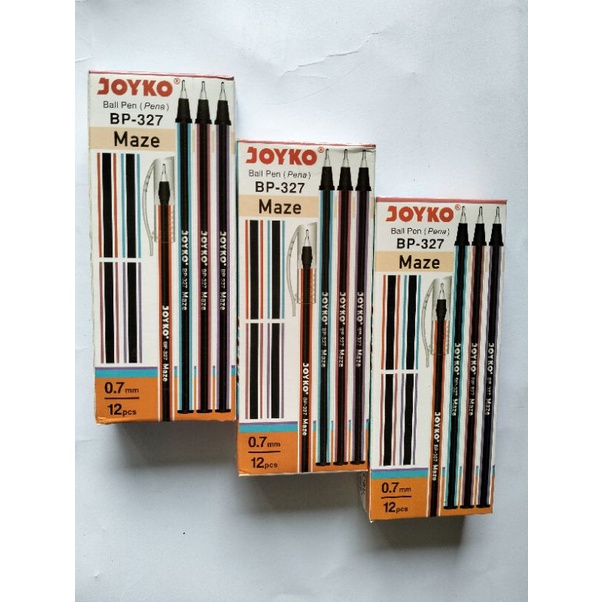 (12pcs)Ball Pen Pulpen Pena Joyko BP-327 Maze 0.7 mm Murah Grosir