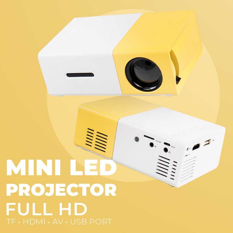 Mini Portable LED Projector Full HD with TF HDMI AV USB Port - YG-300