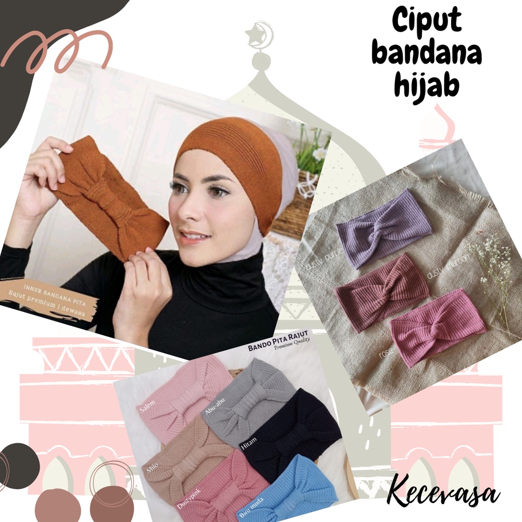 CIPUT BANDANA PITA HIJAB RAJUT NINJA TOPI TURKI KUPLUK RABBANI ANTI BUDEG PREMIUM DEWASA ANAK