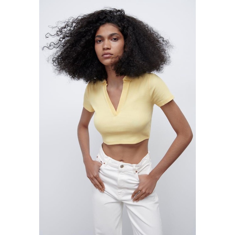 Zara Polo Ribbed Crop