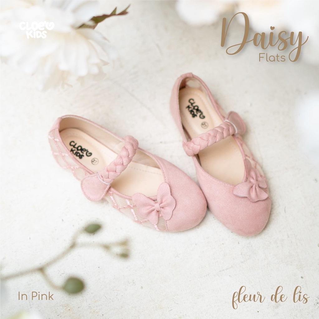 CLOEVKIDS - Daisy Size 22-35 Flatshoes Sepatu Pesta Ballet Anak Perempuan - Fleur De Lis