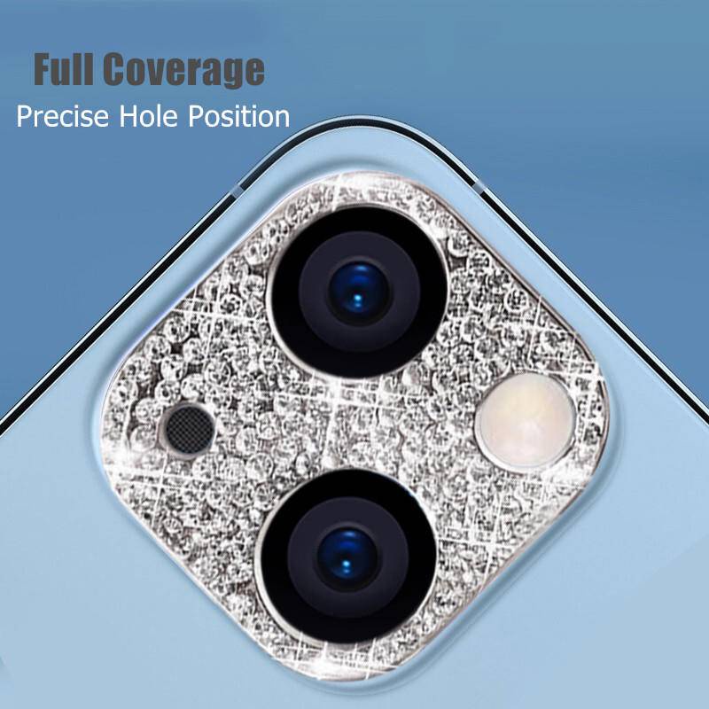 IPHONE Bling Glitter Berlian Imitasi Kamera Lensa Metal Film Pelindung Untuk Iphone14 11 12 13 Pro Max Mini Plus Berlian Mengkilap Ring Lensa Cover Untuk Iphone14Plus