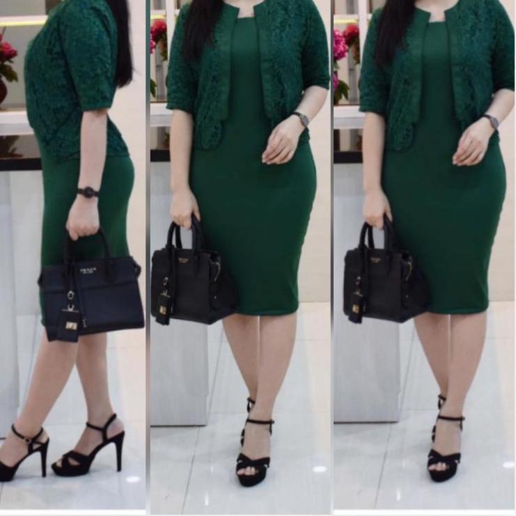 Terbaik dres  scuba+ blazer brokat import