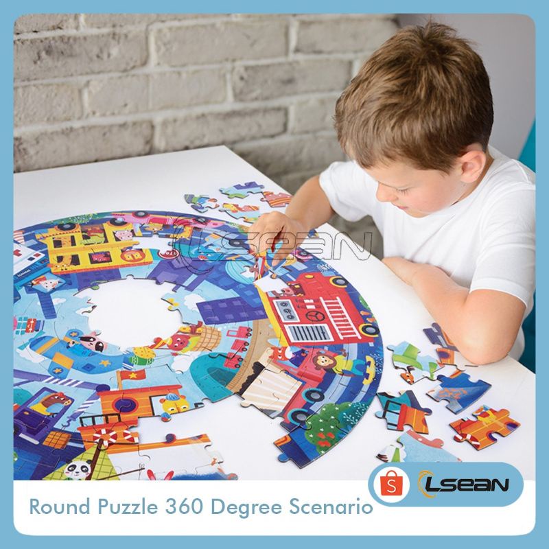 PUZZLE KARTUN BULAT BESAR | PUZZLE ANAK | ROUND PUZZLE | 360 DEGREES SCENARIO