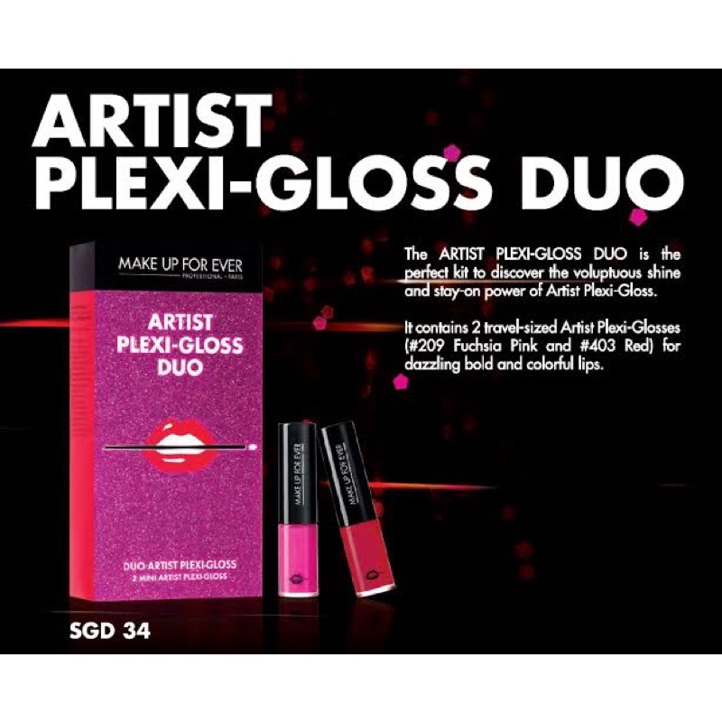 Make Up For Ever Artist Plexi Gloss Duo Mini Artist || 100%ORIGINAL