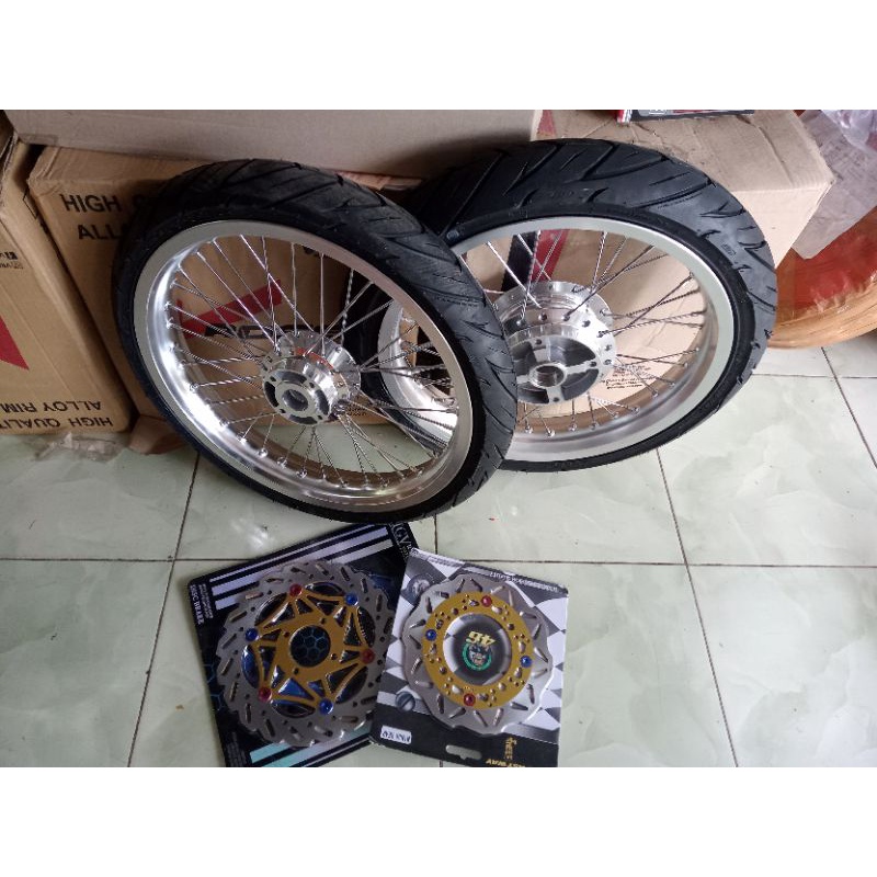 velg jari jari ninja r/rr tapak lebar 215/185x17 plus ban