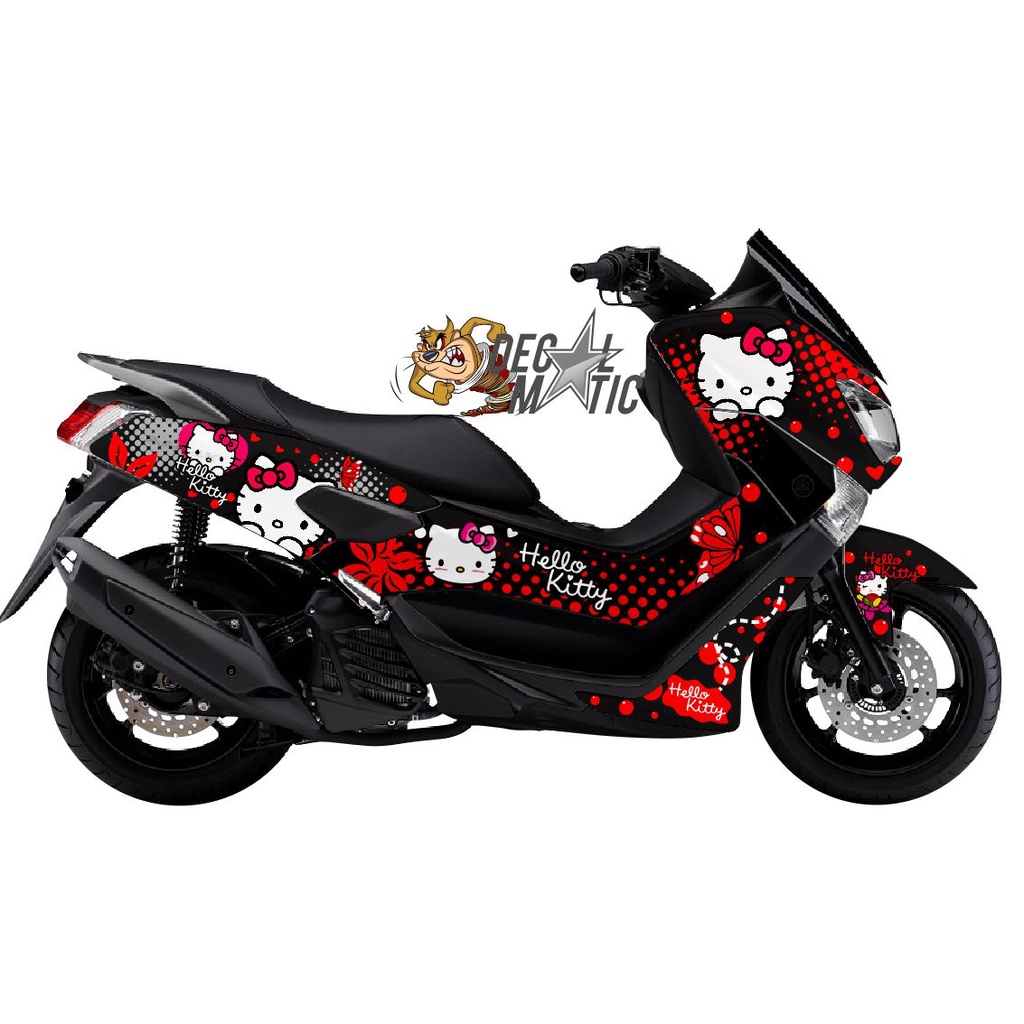 Decal Full Body Stiker Motor Yamaha Nmax Hitam - Hello Kitty
