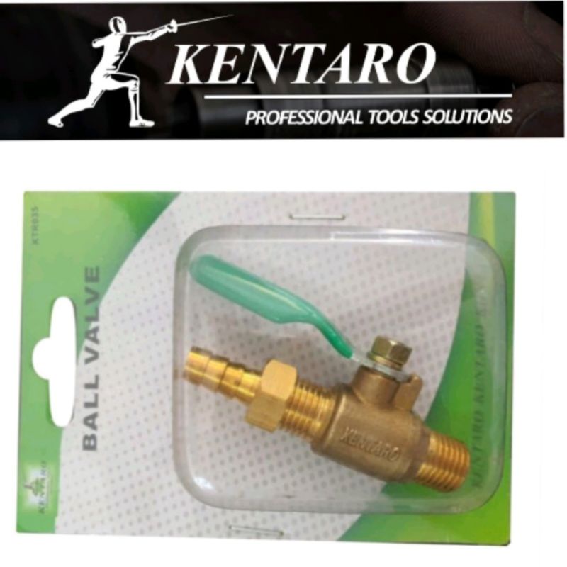 kran kompresor 1/4 body besar (75gr) 100% Kuningan heavy duty kentaro japan quality