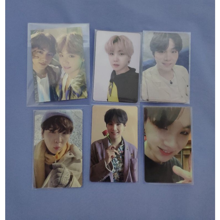 PC photocard bts muster 5, memo 19, memo 18, winterpack suga,photocard bts official dvd, tihol yoonj