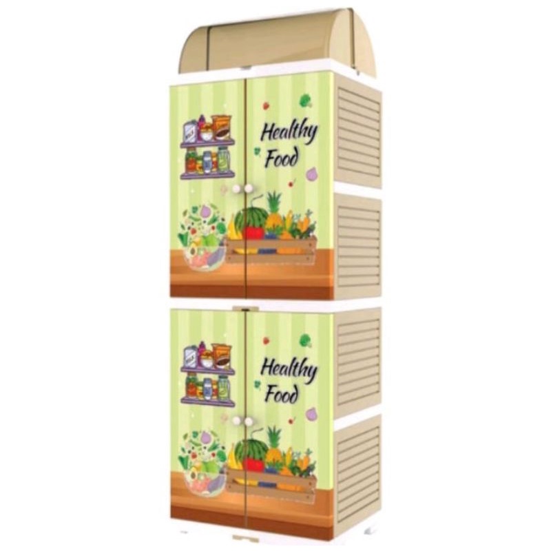 Cod - Ob93 Rak Piring minimalis Lemari Piring Naiba 5 Susun Rak Piring Ada Tutup Plastik Tertutup pe