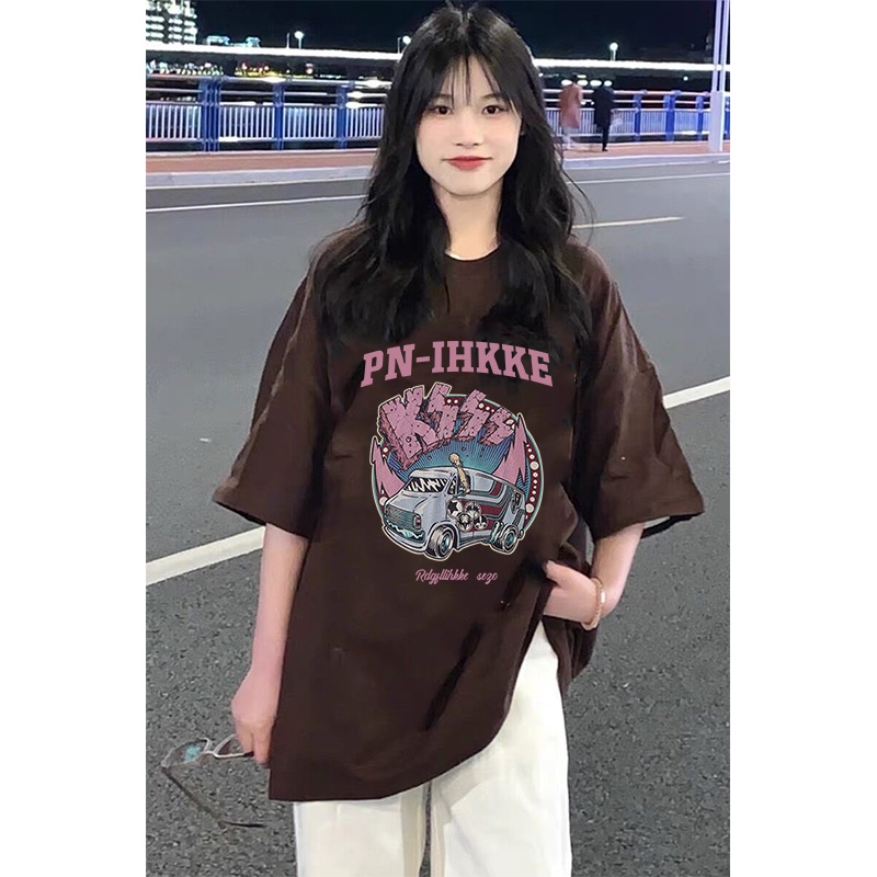 Kaos Oversize Korea Space Lucu Kaos Couple Unisex Car Korean Style/baju warna putih atasan wanita