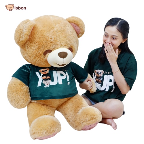 Boneka Beruang Besar 1 Meter Jumbo Boney Kaos Teddy Bear Premium ISTANA BONEKA SNI hadiah cewek terbaik bulu bagus