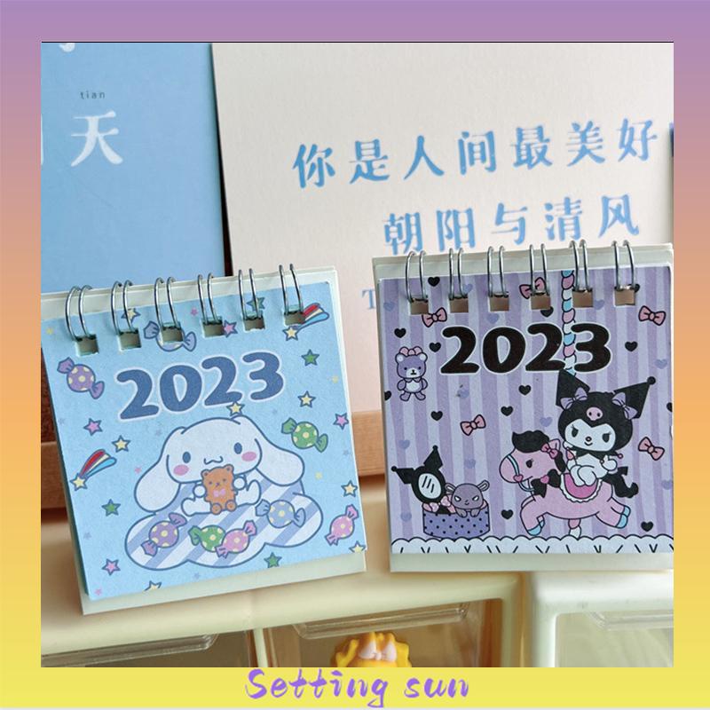 Kalender Meja Mini 2023  Lucu Vertikal  Anjing Kuromi Cinnamoroll  Kalender Kecil TN