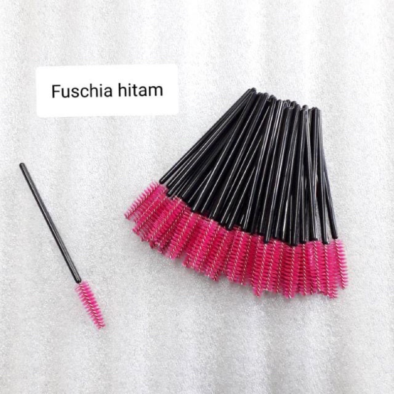 Mascara wand 1 pack isi 50 pcs sisir bulu mata pink biru kuning hitam pak mascarawand mascarawands