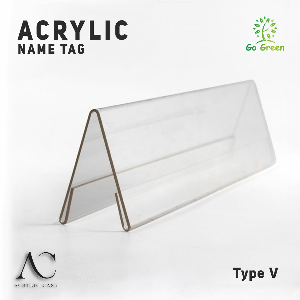 

Acrylic Name Card Holder Organizer Model V / Papan Nama Akrilik Meja Display Custom Model V