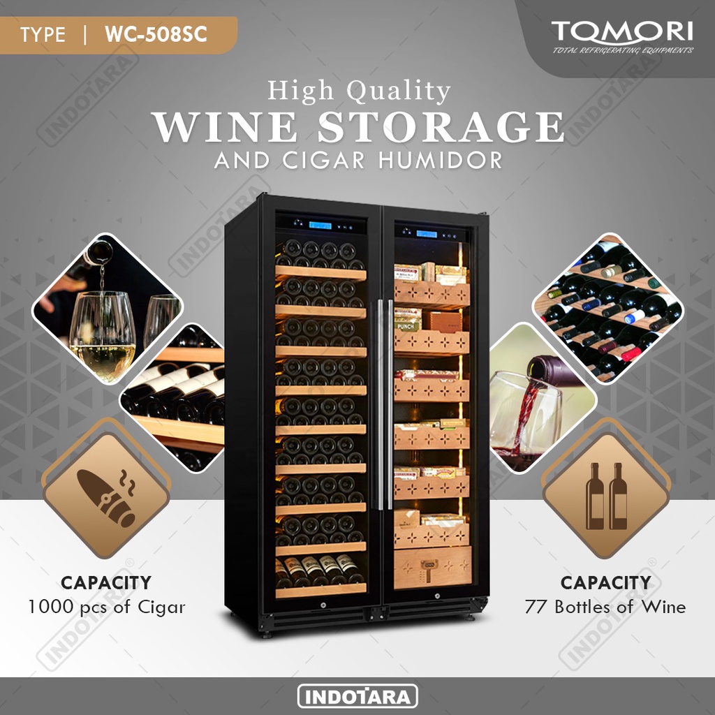 Tomori Wine Cooler and Cigar Humidor 2 in 1 WC508SC