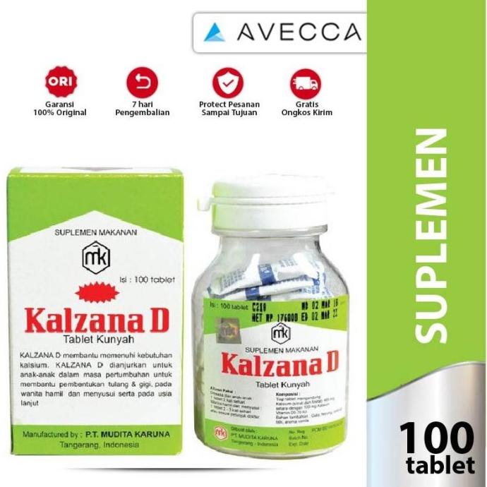Kalzana D Tablet Kunyah Suplemen Kesehatan Isi 100 Tablet / Vitamin D J_V6X57J4I