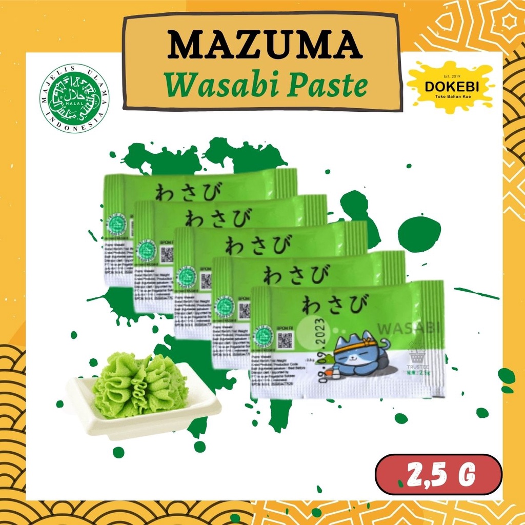 

Mazuma Wasabi Sachet Halal 2.5 g / Wasabi Paste Sachet / Wasabi HALAL MUI/ WASABI