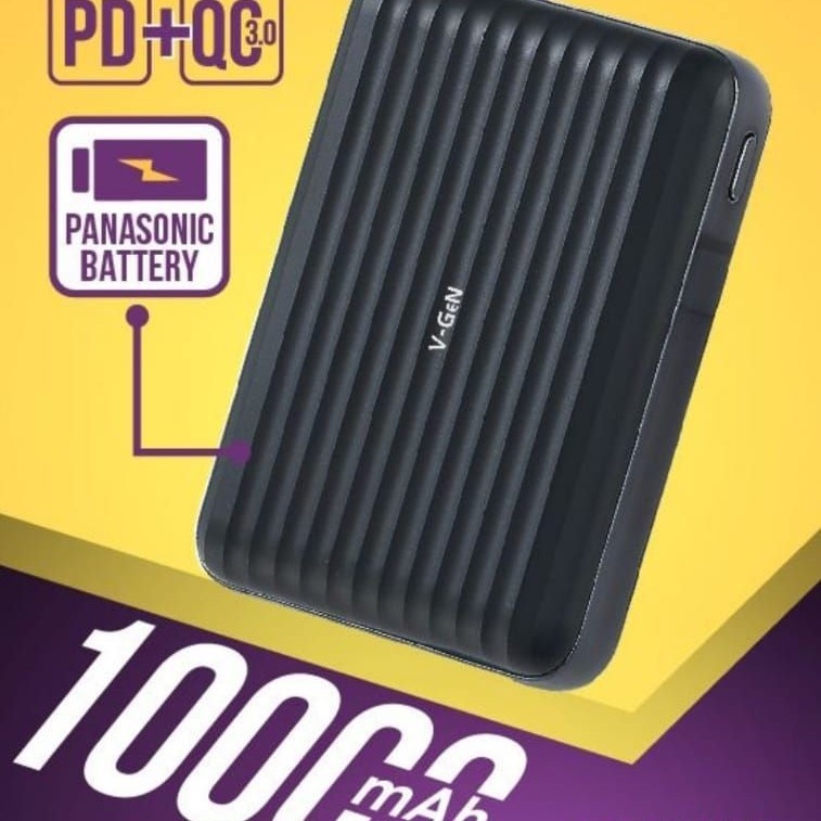 POWER BANK VGEN 10000 Mah POWERBANK FAST CHARGING PB V10K18 TYPE C