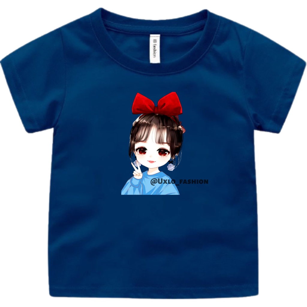 BAJU KAOS ANAK PEREMPUAN MURAH UMUR 2-9 TAHUN SABLON DIGITAL GAMBAR KARTUN KARAKTER UXLO FASHION