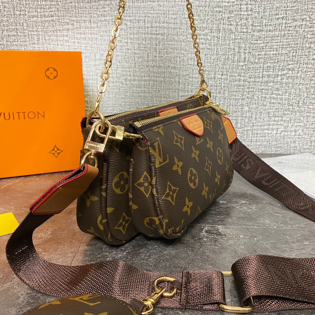 L¤uis Vuitton Multi Pochette 6012 (3in1) (FreeKantongKain+BubbleWrap)