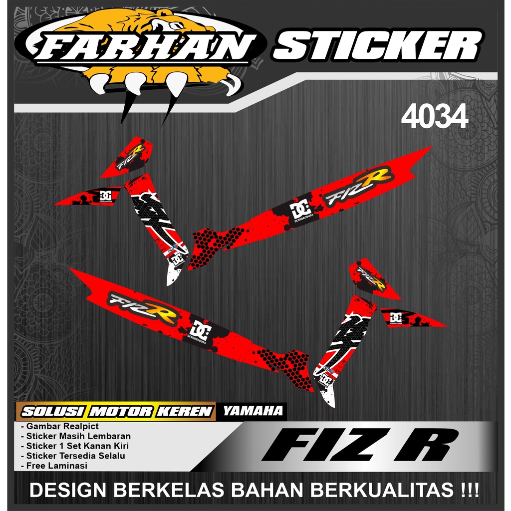 f4034 Sticker Striping Variasi Fiz r List Variasi Racing Semi Full- Stiker Striping Yamaha Motor Fiz