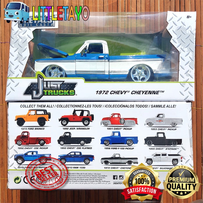 JADA JUST TRUCKS SKALA 24 1972 CHEVY CHEYENNE BIRU PICKUP
