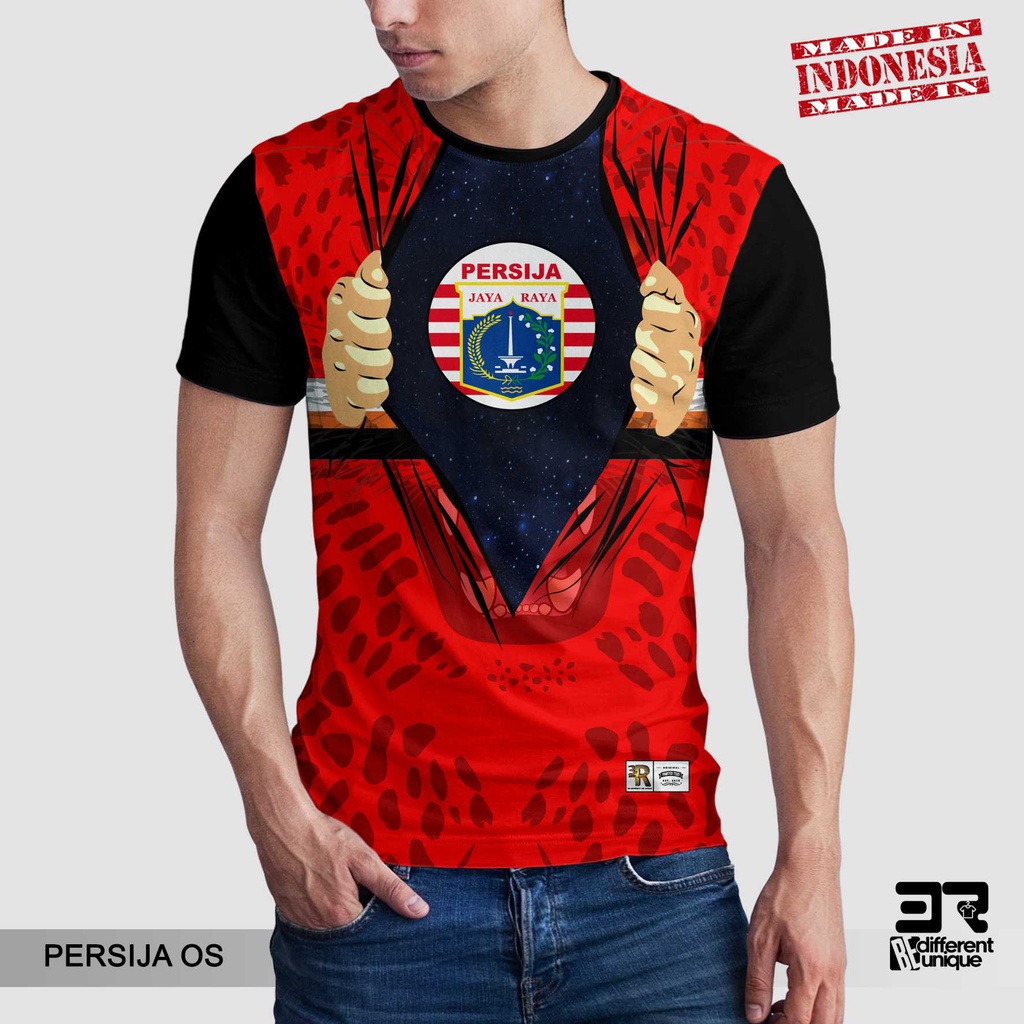 [  ] KAOS PRINTING GAMBAR TEAM SEPAKBOLA PERSIJA JAKARTA OS  - BAJU SEPAK BOLA INDONESIA DISTRO ORIG