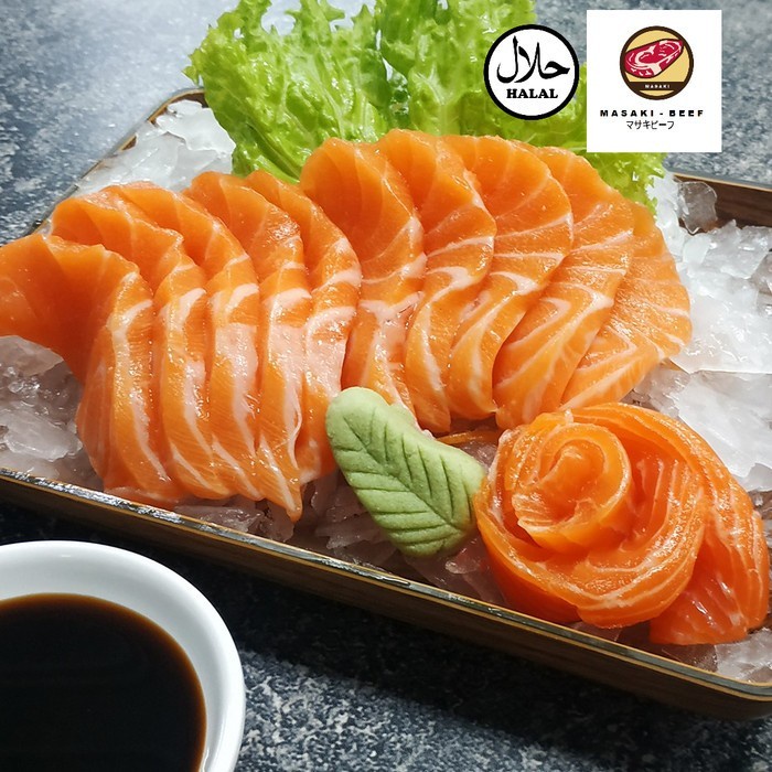 

SALMON SASHIMI GRADE FRESH TERMURAH ! BISA REQ POTONGAN